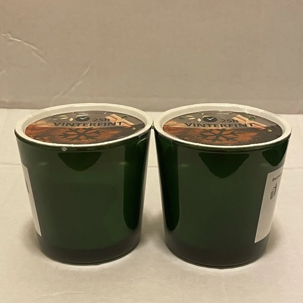IKEA Vinterfint Bundle of 2 25H Scented Candles in Glass Spiced Delight